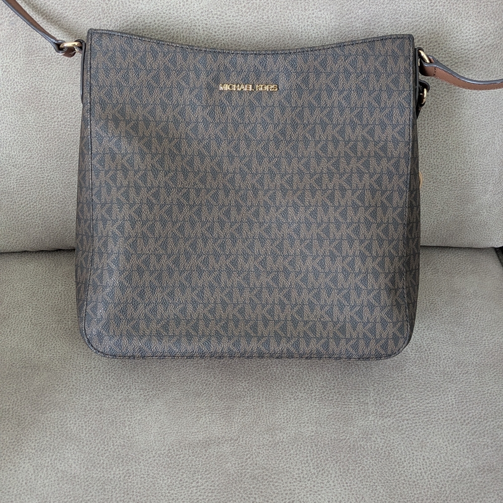 Michael Kors Brown Monogram Crossbody Bag
